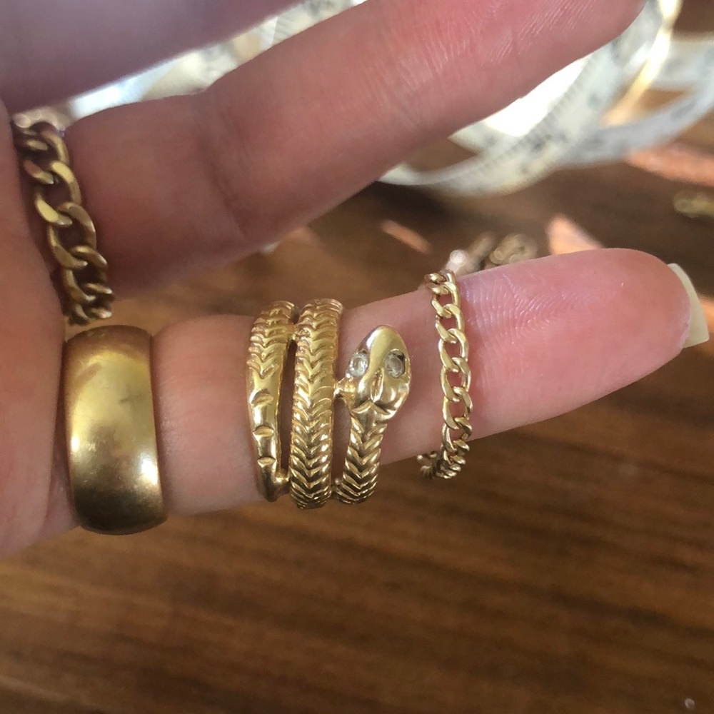 Mejuri Gold Chain Ring 7.5 14K Gold